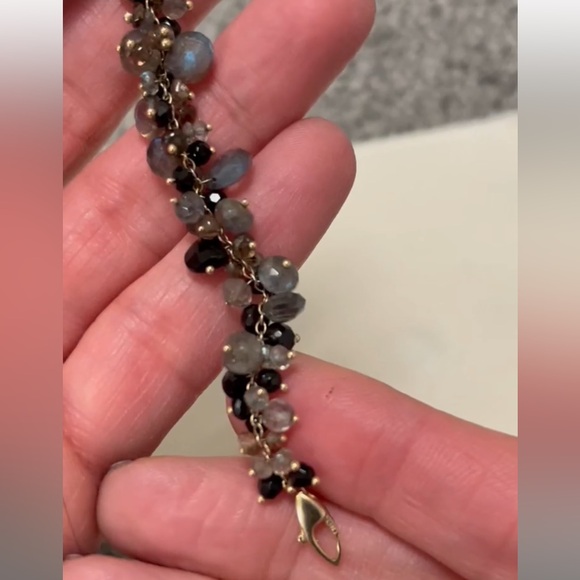 14k mulit stone bracelet- labradorite, andalusite & onyx - handmade - Picture 6 of 10